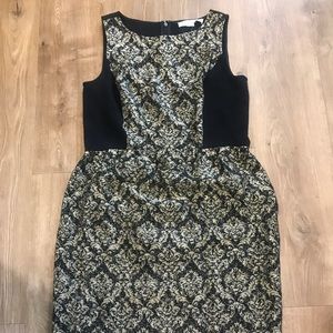 LOFT tank dress with pretty gold and black detail